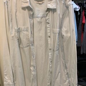 White wash denim button down shirt